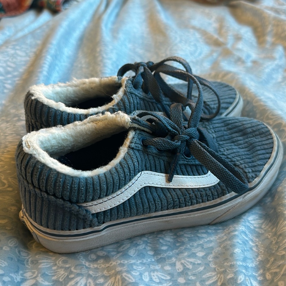 Sky Blue Corduroy Vans, kids size 13